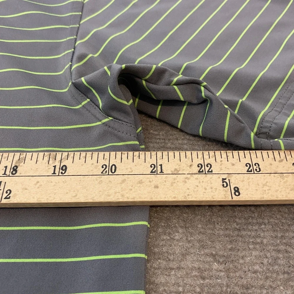 Dunning Golf Polo Shirt Mens Medium Gray Green Stripe Dallas National Golf Club - Picture 8 of 10
